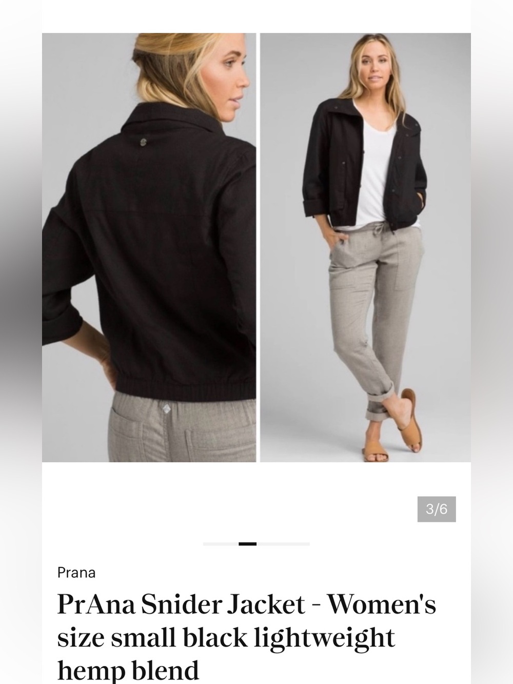 Prana Heathered Charcoal Gray Lightweight Shirt Jacket - Picture 2 of 9